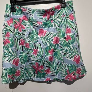 Coral Bay Women's Multicolor Tropical Built-In Shorts Golf Mini Skort Size PS